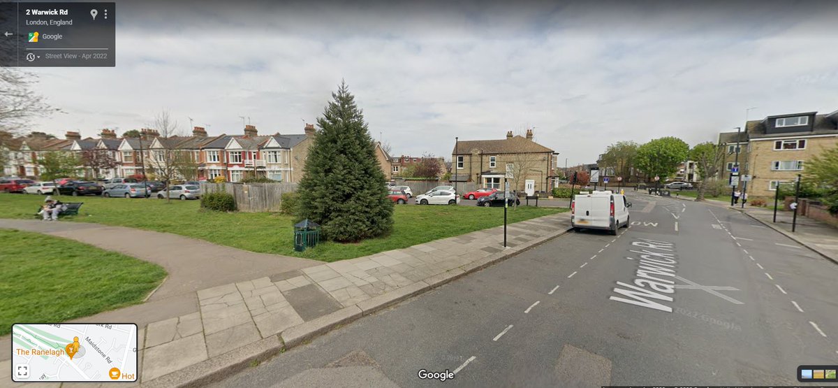 Finishing this month's Tree of the Month (2/2) - Giant Sequoia - looking how fast they grow with these google maps pictures from a tree planted by the Ranelagh pub, Bounds Green. Pictures in 2014 and in 2022. #HaringeyFavouriteTrees