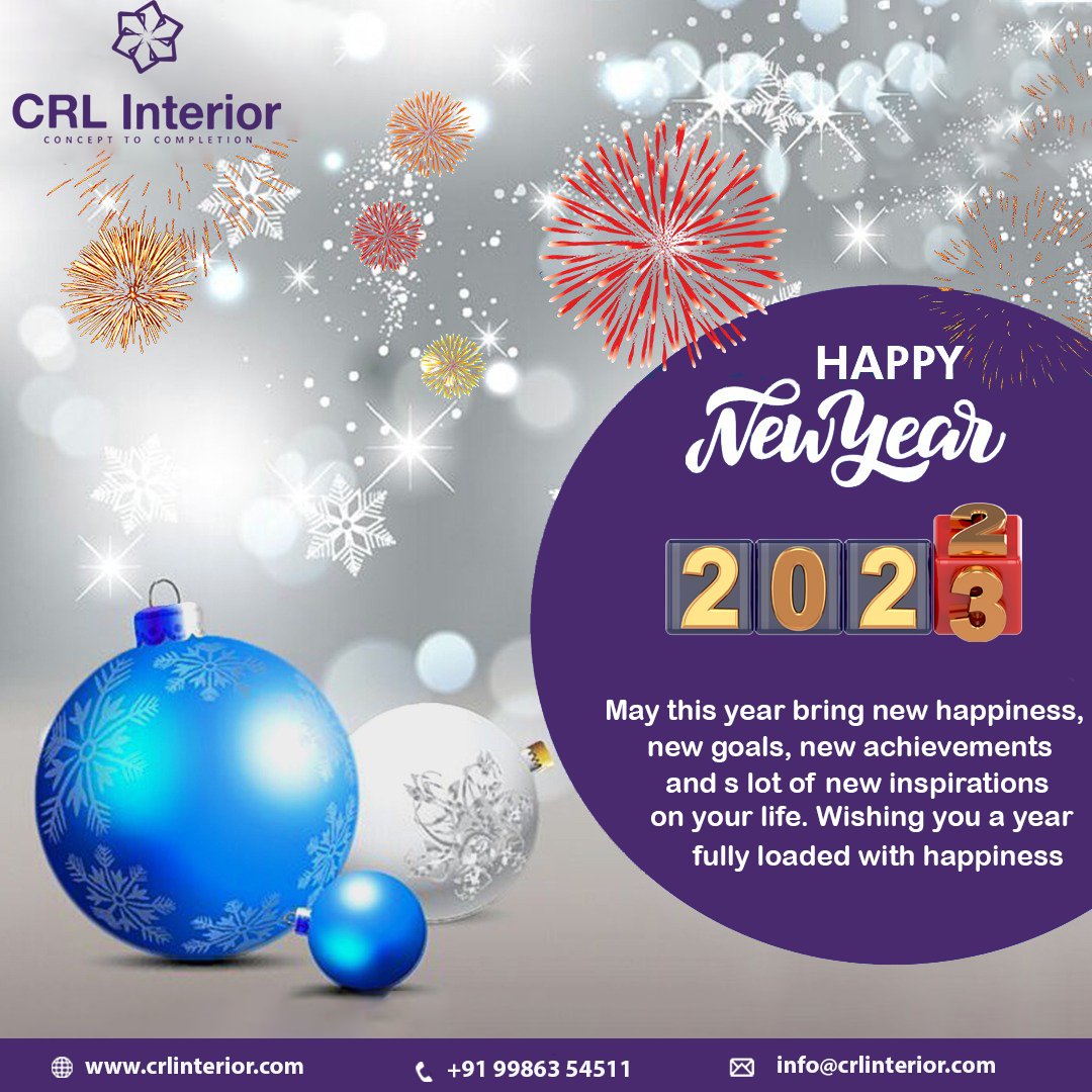 Happy New Year -2023
May this year bring new happiness, new goals, new achievements, and s lot of new inspirations in your life. Wishing you a year fully loaded with happiness

Visit us: crlinterior.com

#newyear #happynewyear #newyear2023  #interiordesigner #crlinterior