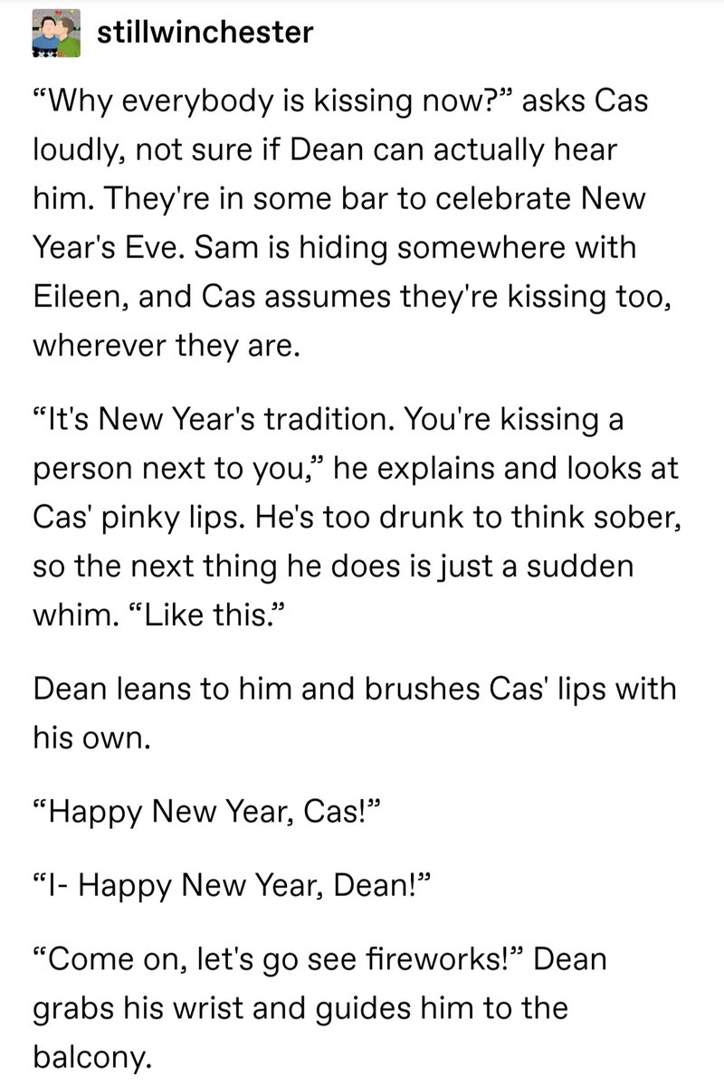 stillwinchester's tweet photo. Little ficlet I wrote one year ago! #SPNFic #Destiel https://t.co/JLhM9FKDqJ