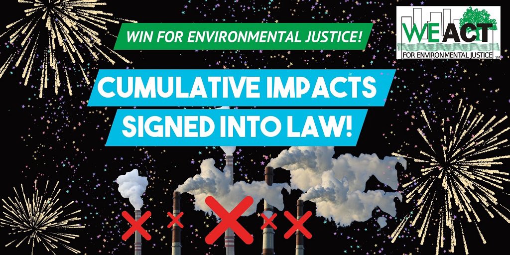 Thank you <a href="/GovKathyHochul/">Governor Kathy Hochul</a> for
 signing our landmark #EnvironmentalJustice bill taking #CumulativeImpacts into consideration in #Permitting. Thanks to sponsors <a href="/AndreaSCousins/">Sen. Stewart-Cousins</a> &amp; <a href="/jgpretlow/">J Gary Pretlow</a> along with <a href="/SouthBronxUnite/">South Bronx Unite</a>, <a href="/Just_Green/">JustGreen</a>, &amp; other advocates! tinyurl.com/cumulativeimpa…