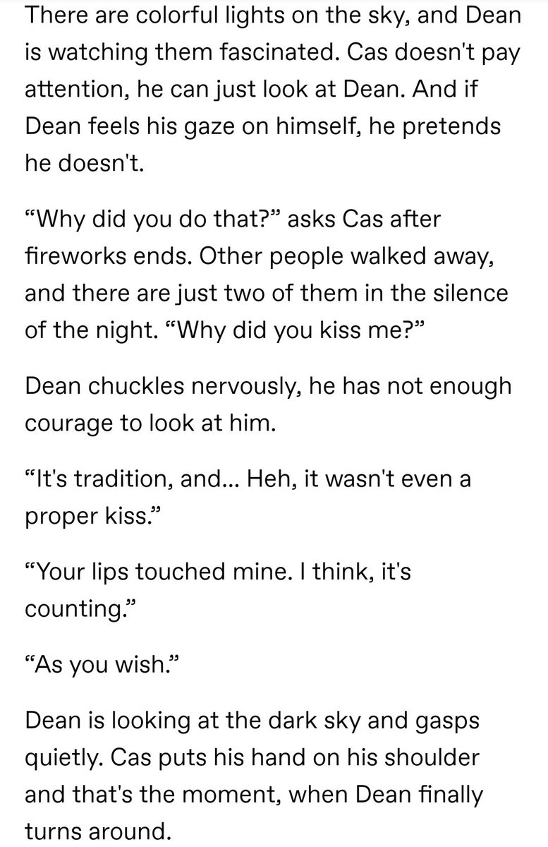 stillwinchester's tweet photo. Little ficlet I wrote one year ago! #SPNFic #Destiel https://t.co/JLhM9FKDqJ