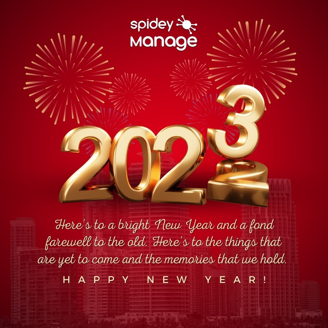 SpideyManage's tweet photo. May this year bring new happiness, new goals, new achievements, and a lot of new inspirations on your life. Wishing you a year fully loaded with happiness.
.
.
.
#HappyNewYear2023 #NewYear2023 #newyear #nayasaal https://t.co/9HVb75mByO