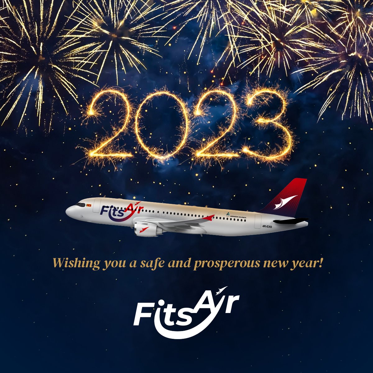 FitsAir's tweet photo. Happy New Year Everyone! 🎉

#FitsAir #friendintheskies #2023 https://t.co/nDoLUYMyFZ