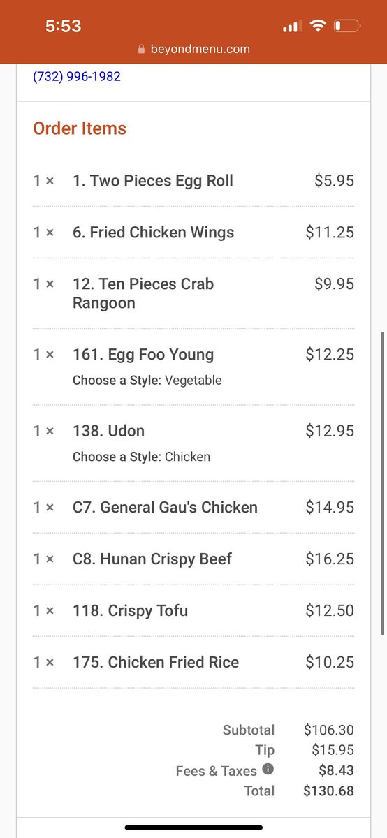 FOFeatures's tweet image. Time for the annual Chinese food order. Last years order on the left, this year on the right. Mind you this is for TWO people. Show us your order.