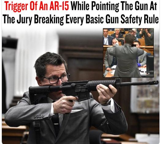 rich_brandt's tweet photo. @ThisIsKyleR This is the guy who belongs behind bars, not you!  In a theatrical stunt, he broke all 4 of the universal rules of gun safety: Every gun is loaded; Never point a gun at anything that you're not willing to destroy; keep your finger off the trigger; and know your target and beyond. https://t.co/17QbiUufIU