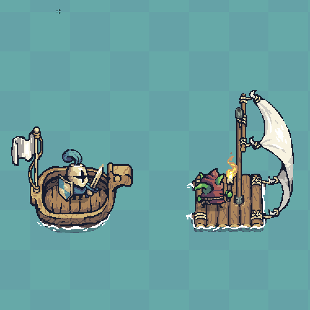 PixelFrogStudio's tweet image. Last day to enjoy Tiny Swords at 50% off. 
And here are a couple of experiments for an upcoming update. ⛵️
pixelfrog-assets.itch.io/tiny-swords
#pixelart #gamedev #indiedev