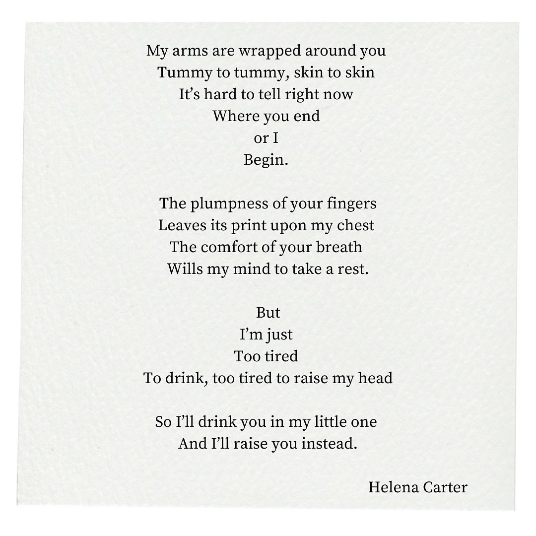 HelenaCarterITV's tweet photo. My 3am mid-feed poem I thought I’d share. One day us new mums will get to drink a hot cup of tea again! #mumlife #parentinggoals https://t.co/At7i9873Dz