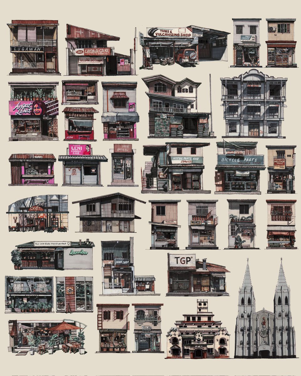 rommeldrawlines's tweet image. Here are some of the facades I drew this year! Thank you again 😊 Cheers to more art next year! Happy New Year! #artPH
