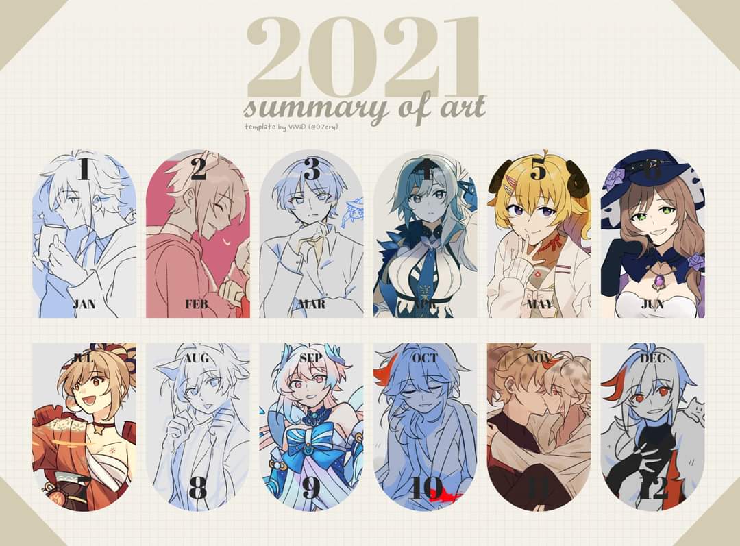 2021 was when I dont usually color my works, 2022 finally doing more colored works, and so I wish to continue doing more for next year ✨ 