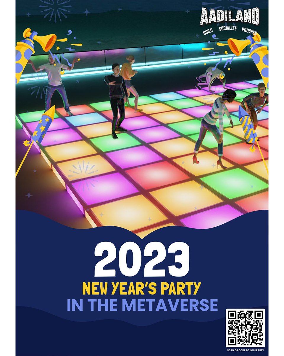 aadiland_offl's tweet photo. AadiLand Wishing you all a Very Happy New Year 2023
New year celebrations have started in #Aadiland a #virtual #3d immersive paradise in the #metaverse
Join us in the dance floor and celebrate!
https://t.co/4ESb0HFQas
#metaverse #nft #spatial #web3 #metavertising #YOM
#crypto https://t.co/Fgya2QBNz4