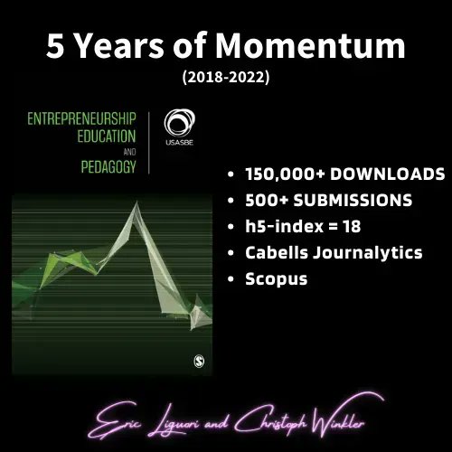 Eric Liguori (@ericliguori) on Twitter photo After 5 years today is my last day as Exec Editor of <a href="/EEP_Journal/">Entrepreneurship Education & Pedagogy</a>. Thanks <a href="/USASBE/">USASBE</a> for the opportunity to launch/scale EE&P for our community. Under <a href="/VEntreship/">Christoph Winkler</a>'s continued leadership EE&P is sure to excel!
h/t <a href="/DoanWinkel/">Doan Winkel</a> @F_Linan <a href="/UllaHytti/">Ulla Hytti</a> <a href="/trepsara/">Sara Cochran, Ph.D.</a> @ProfNeck @SAGEManagement After 5 years today is my last day as Exec Editor of <a href="/EEP_Journal/">Entrepreneurship Education & Pedagogy</a>. Thanks <a href="/USASBE/">USASBE</a> for the opportunity to launch/scale EE&P for our community. Under <a href="/VEntreship/">Christoph Winkler</a>'s continued leadership EE&P is sure to excel!
h/t <a href="/DoanWinkel/">Doan Winkel</a> @F_Linan <a href="/UllaHytti/">Ulla Hytti</a> <a href="/trepsara/">Sara Cochran, Ph.D.</a> @ProfNeck @SAGEManagement