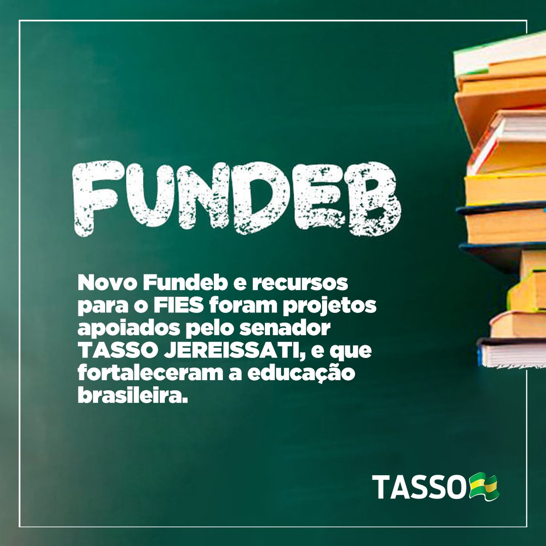 Novo Fundeb e recursos para o FIES foram projetos apoiados pelo senador Tasso Jereissati, e que fortaleceram a educação brasileira.