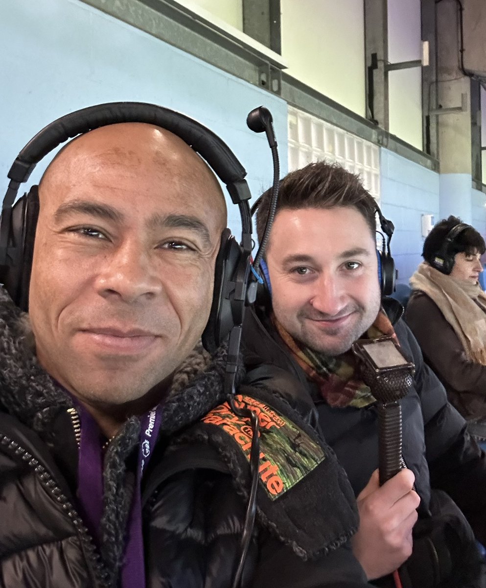 jimwhitley10's tweet photo. With @MikeMinay and @BBCRMsport for the game against Everton today. Looking forward to this one. #manchestercity #mancity #cityeverton https://t.co/N0b9fzMHjg