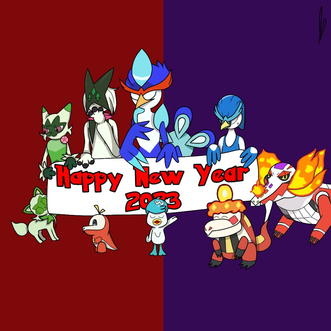 Happy New Year 2023!
Sorry for the lack of feat XD (I got lazy)
#PokemonScarletViolet #Pokemon #PokemonViolet #pokemonscarlet #art #digitalart #pokemonstarters