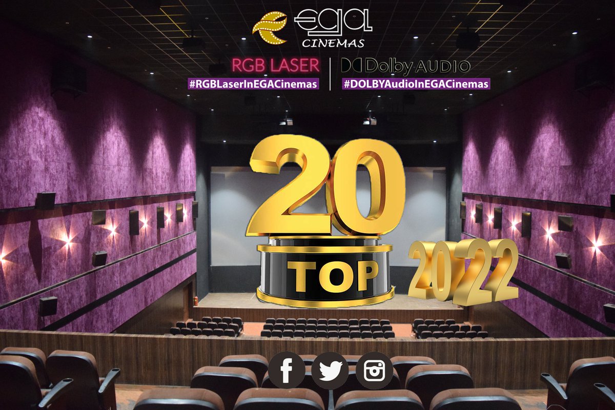 #EGACinemasTop20 of 2022
Nos 1 - 20 & The Winner is

1st Place #PS1
2nd Place #Vikram 
3rd Place #KGF2 

#EGACINEMAS
#EGAScreen #ANUEGAScreen

#RGBLaser | #DolbyAudio | #RGBLaserInEGACinemas | #DOLBYAUDIOInEGACinemas