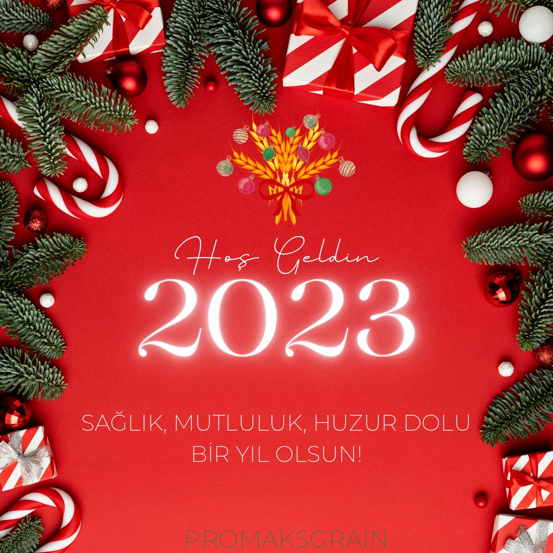 Promaksgrain's tweet photo. Promaksgrain Ailesi Olarak Herkese Mutlu Yıllar Dileriz✨

#promaksgrain #buğday #tahıl #grain #wheat #agriculture #tarım #yağlıtohum  #oilseed  #soybean #protein #yemhammaddeleri #yeniyıl #ziraat #export #import #happynewyear #newyear #christmas #mutluyıllar #yem #feed  #yılbaşı https://t.co/TDIYcy0feA