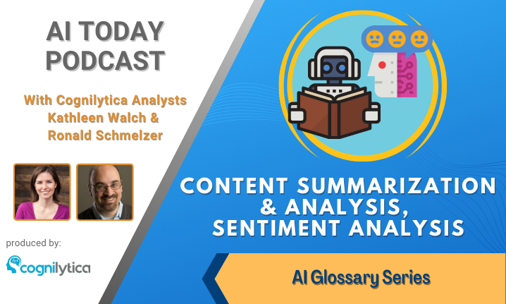 Megala_Y's tweet photo. In this @Cognilytica #AIToday #podcast episode 'Content Summarization and Analysis, Sentiment Analysis' from the AI Glossary Series, hosts @rschmelzer &amp; @kath0134 define Content Summarization and #Analysis and #sentimentanalysis. Full episode: https://t.co/6SSCkE6zfo
#AI #nlp https://t.co/eaDQUEybQ5