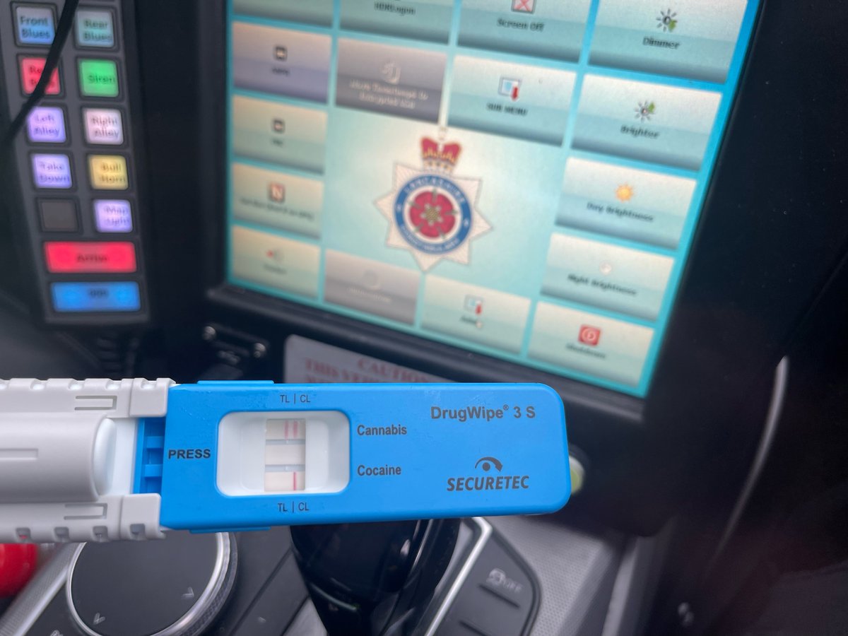 LancsRoadPolice's tweet photo. Vehicle stopped by #HO31 on Garstang Road.
The driver provided false details but the fingerprint device revealed his true identify. Driver arrested for drug driving, disqualified driving, no insurance, possession of offensive weapons + obstruct Police.
@DrugWipeUK
#T1TacOps https://t.co/UTN9QxxbFY