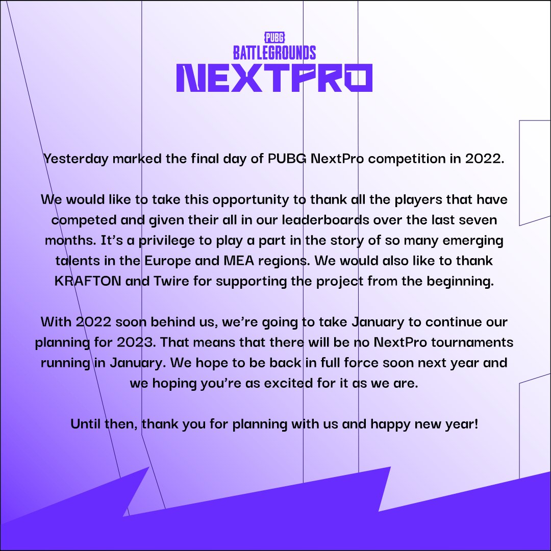 PUBG NextPro tweet media