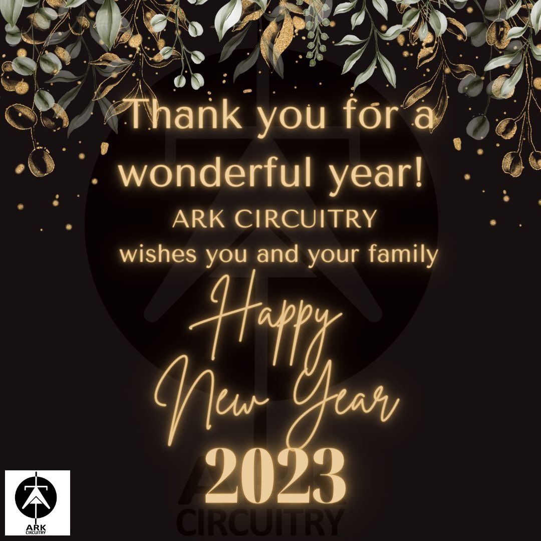 ArkCircuitry's tweet photo. Bidding adieu to 2022! 
Looking forward to building more relationships and taking on newer challenges . 
Have a great weekend with your friends and family.
#arkcircuits #electronics #pcbdesign #pcb #manufacturing #ems #electronicsolution #pcbassembly #components #newyear2023 https://t.co/dqjYhujGy6