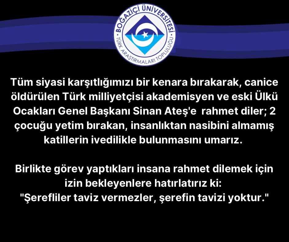BogaziciTAK's tweet photo. Gündemdeki acı verici olaya dair açıklamamızdır. https://t.co/TjlVdwrOaU