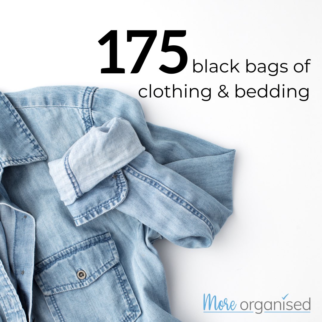 Thank you to our amazing clients who we helped to declutter and donate 175 bags of clothing and bedding in 2022!

#organisingScotland <a href="/apdouk/">APDO</a>