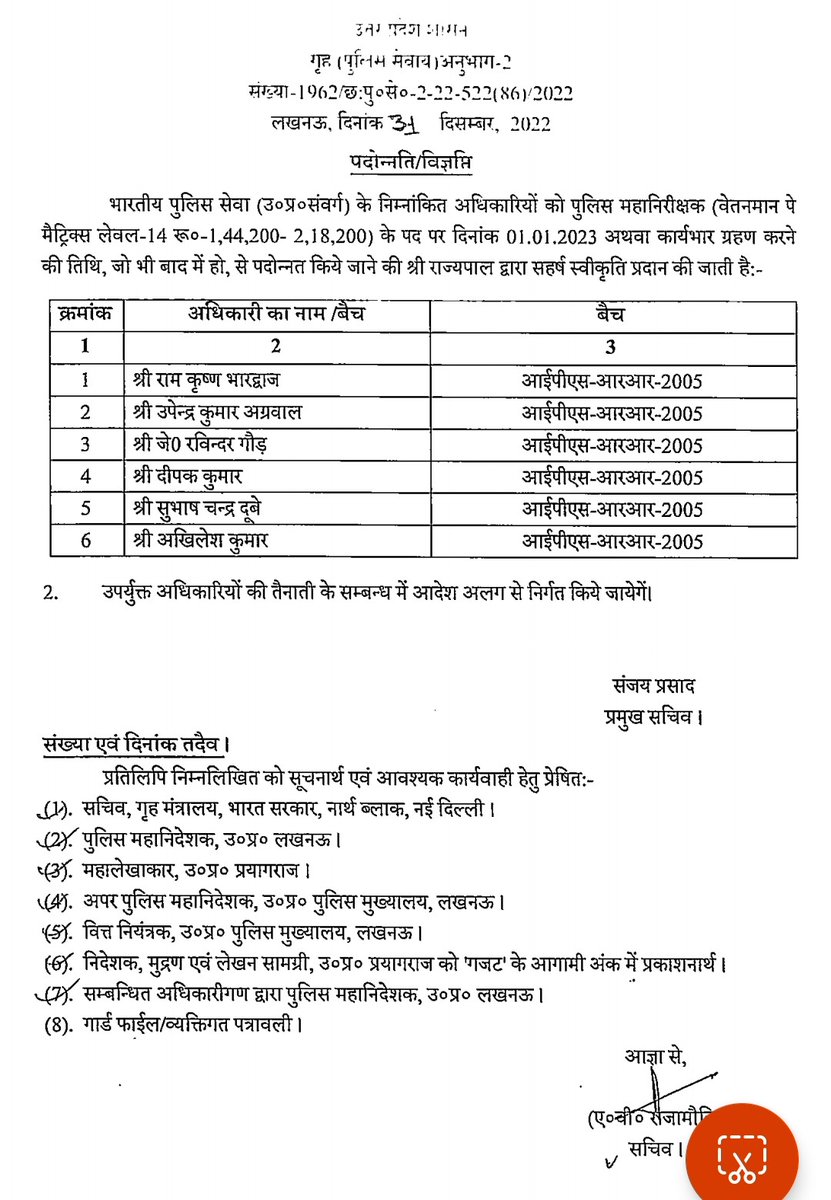 ईश्वर की असीम अनुकम्पा, माता पिता, परिजनों एवं गुरुजनों के शुभाशीष, शुभचिंतको की शुभकामनाओं के प्रतिफल स्वरूप
हमारी प्रोन्नति #पुलिसमहानिरीक्षक (Inspector general of Police ) के पद पर हुई है..
😊🌹💐
आप सभी की शुभकामनायें अपेक्षित हैं..