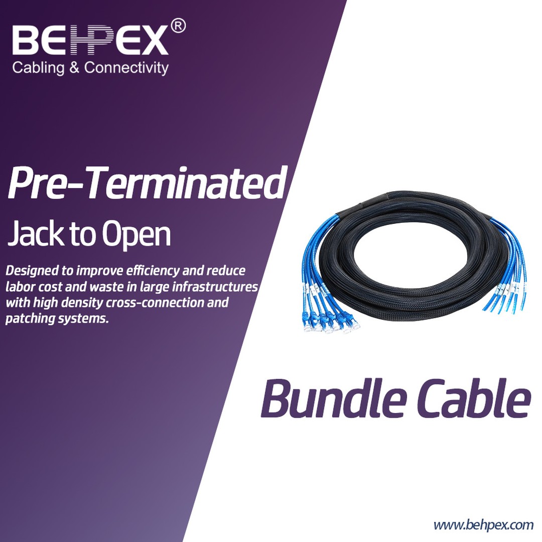 behpex's tweet photo. Pre-Terminated Bundle Cat.6A Trunk Cable, Jack to Open
#plenum #networkcabling #cablingsystem
#datacenter #datacabling #fiberoptic #cable #networking #cablingsolutions
#cat6a #cat5e #cat6 #structuredcabling
#datacomms #connectors https://t.co/9VdlV5dHEW
