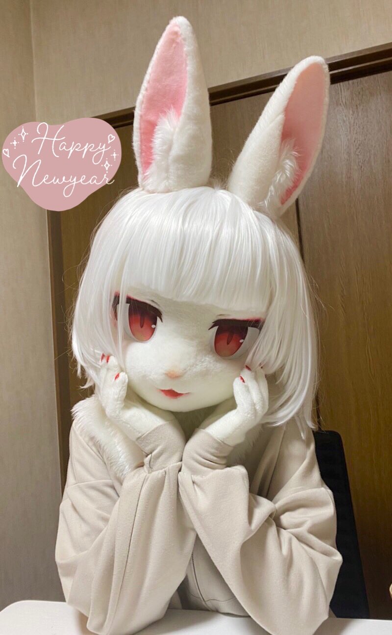 ネット限定】 着ぐるみヘッド ウサギ耳 ミントグリーン 兎面 全