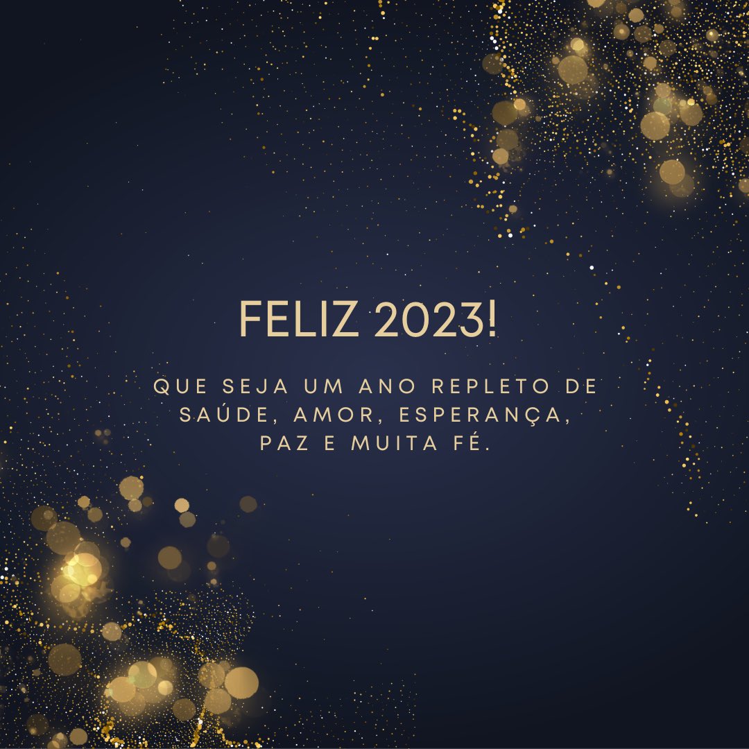 Desejo a todos vocês um 2023 próspero e abençoado, cheio de esperança, força e conquistas! 

#FelizAnoNovo #amor #paz #fé #coragem #esperança #união #properidade #AnoNovo2023 #Feliz2023