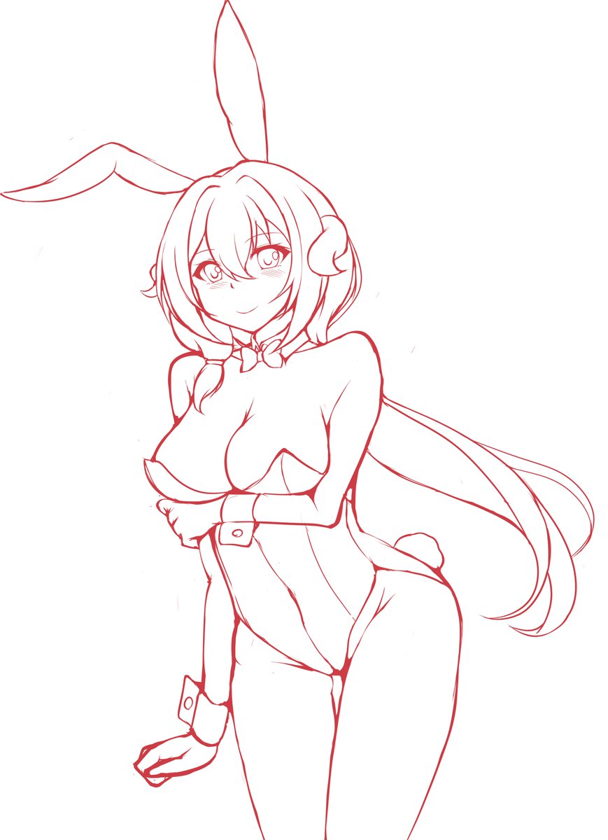 ぴっちりバニーの三笠大先輩のラフ絵(*'ω`*) 