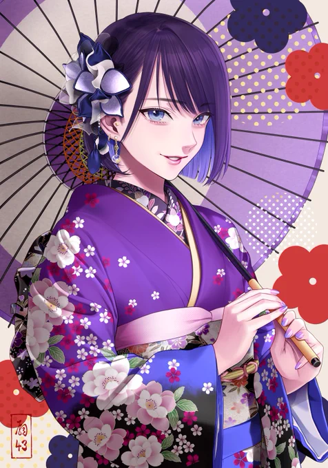 仁科理夜()様の年賀状イラストを描かせて頂きました!1月7日までネットプリントをやっているので是非どうぞ～( *'꒳`*)ノ 