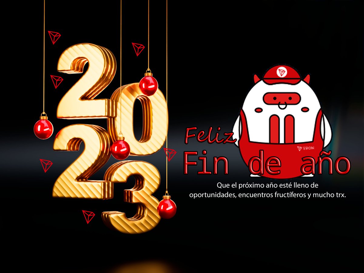 thorkellnft's tweet photo. Felicidades a todos los #TRONICS les deseo un buen fin de año y un mejor 2023, que se cumplan tus metas y puedas holdear muchos #TRX .
#TRX #TRON #TRONICS #TronNetwork https://t.co/OaXzMzqzrh