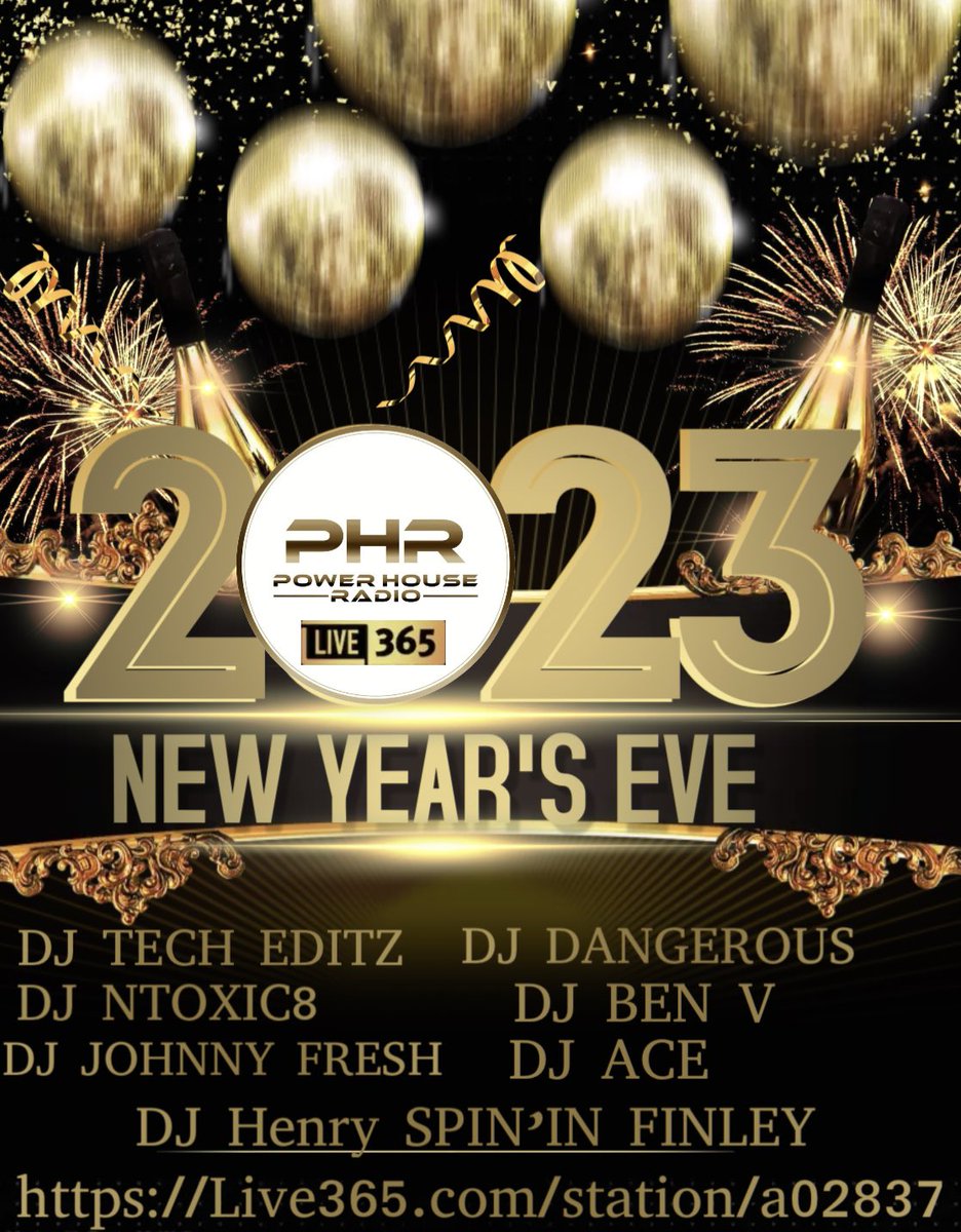 RosieLoves_you's tweet image. Happy New Year’s Eve Everyone Power House Radio Presents DJ Tech Editz 2PM PST/4PM EST/ 9:50 EST DJ Dangerous, DJ Ntoxic8 DJ Ben V DJ Johnny Fresh DJ Ace DJ Henry Spin’in Finley You Don’t Want To Miss Out On This Tune In &amp;amp; Enjoy Only On 
Live365.com/station/a02837…