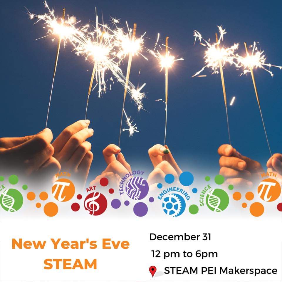 Free family fun STEAM activities this afternoon to celebrate the New Year. Find us near Founders Hall and <a href="/Receivercoffee/">Receiver Coffee Co</a> Main level 8 Stan MacPherson Way <a href="/Downtown_Chtown/">Downtown Ch'town,PEI</a> <a href="/FusionChTown/">Fusion Charlottetown</a> <a href="/CharlottetownPE/">Discover Charlottetown</a>