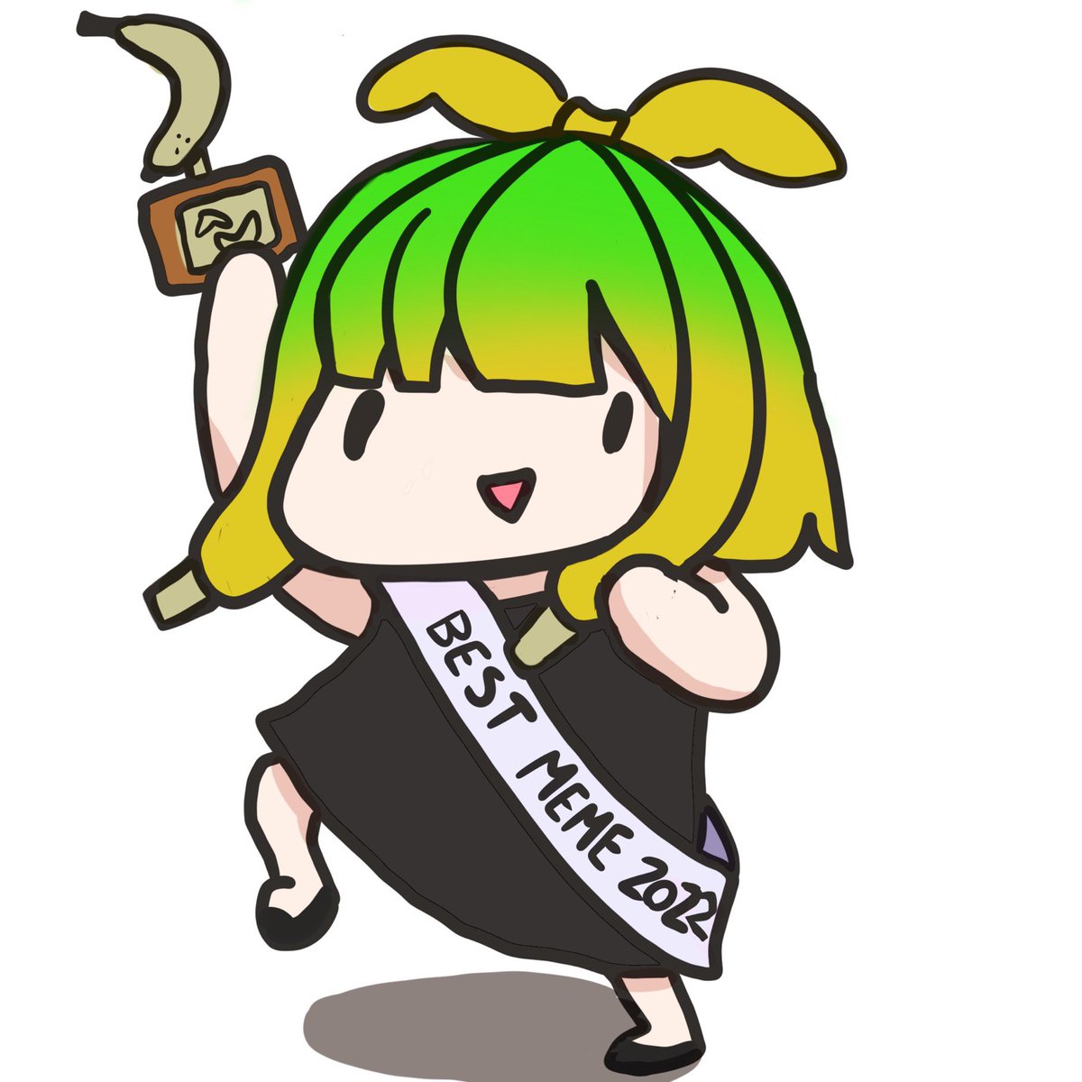 We did it! Ty all for the votes of confidence in last night's #bancademyawards2022 on discord! I'm happy to be Banano's best meme of the year for 2 years running. I'd like to thank my maker, all the talented creators making more Bananochans, and most importantly all of u!