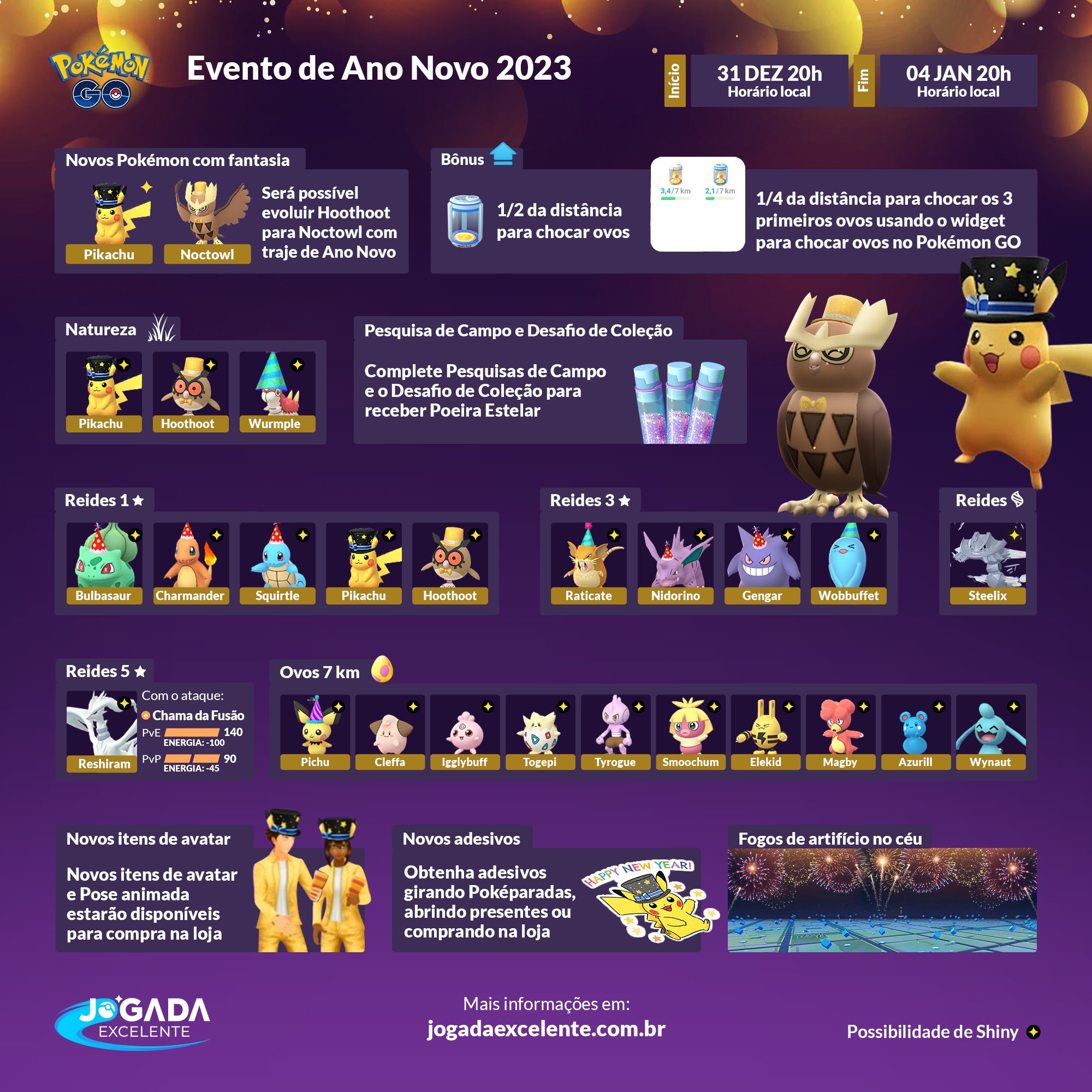 Jogada Excelente on X: Pokémon GO: Confira detalhes do evento de Páscoa  2023, que contará com o lançamento de Cutiefly e o retorno de vários Pokémon  com Coroa de Flores (a família