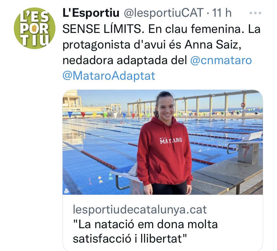 anna_caula's tweet photo. ⏏️ SEGUIM / coneixent històries. Descobrir realitats diferents a les teves ens enriqueix.

Sèrie SENSE LÍMITS en clau femenina en col·laboració amb @lesportiuCAT @esportcat 
@cnmataro https://t.co/VfLvktIs3R