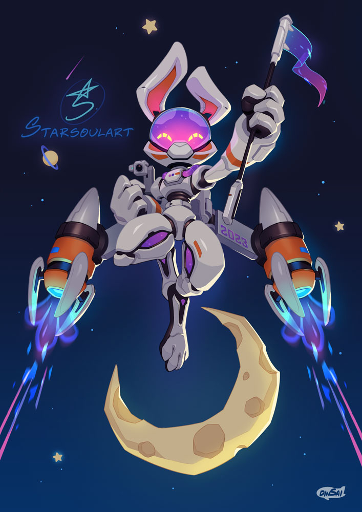 Moon Rabbit venturing to the unknown space of 2023. My last piece for the year.
