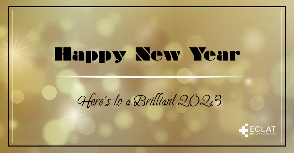 EclatHealthSol's tweet photo. Happy New Year from the ECLAT team!  Wishing you and yours a brilliant 2023.

https://t.co/AqmF9Cmm9L

#NewYears #NewYearsCelebration #NewYear2023 https://t.co/BM1IPfNwfF