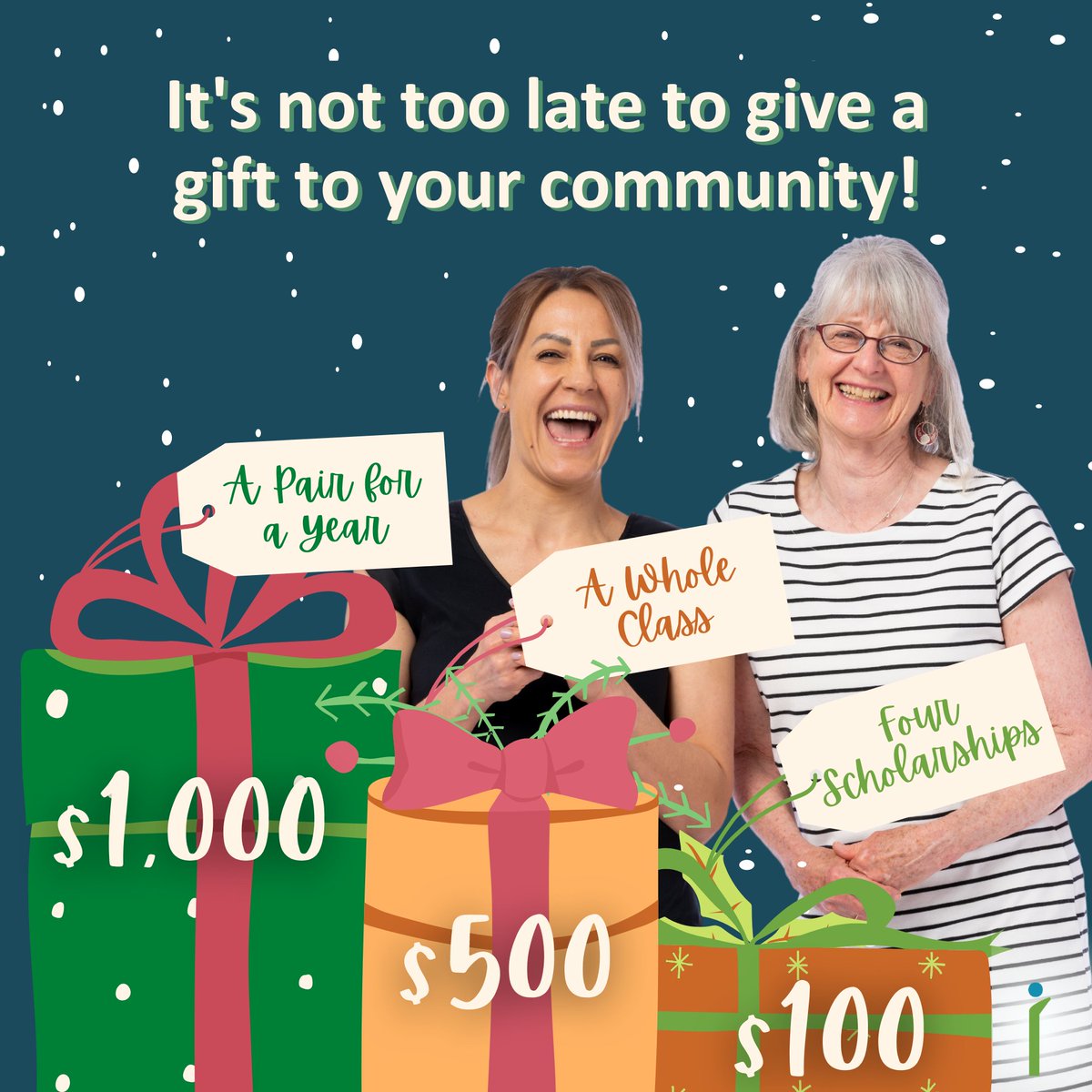 It’s not too late to give! $100 provides scholarships to four students, $500 covers the costs for an entire class of English students for one term, and and 1,000 supports a student and teacher pair for a full year of English classes!

Give a gift today at: intercambio.org/donate/