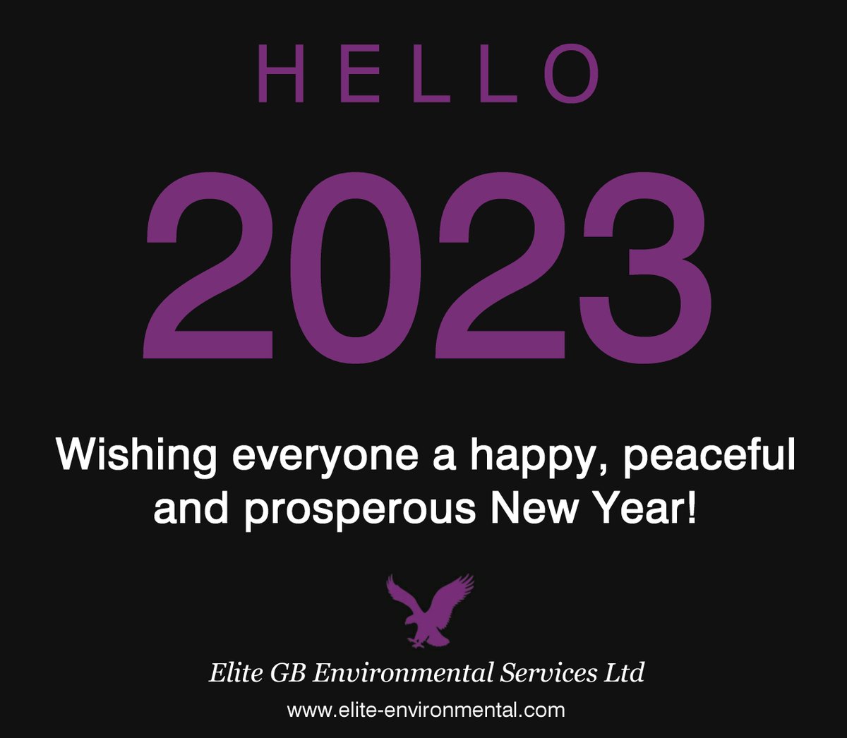 Wishing everyone a happy, peaceful and prosperous New Year from us all at Elite GB Environmental Services Ltd
elite-environmental.com
#HappyNewYear #NewYear2023