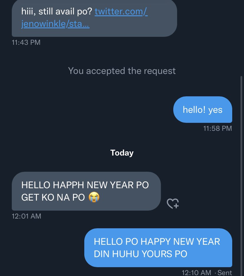 jenowinkle's tweet photo. happy new year po huyuhuhuhu https://t.co/7uAO8JHsI6