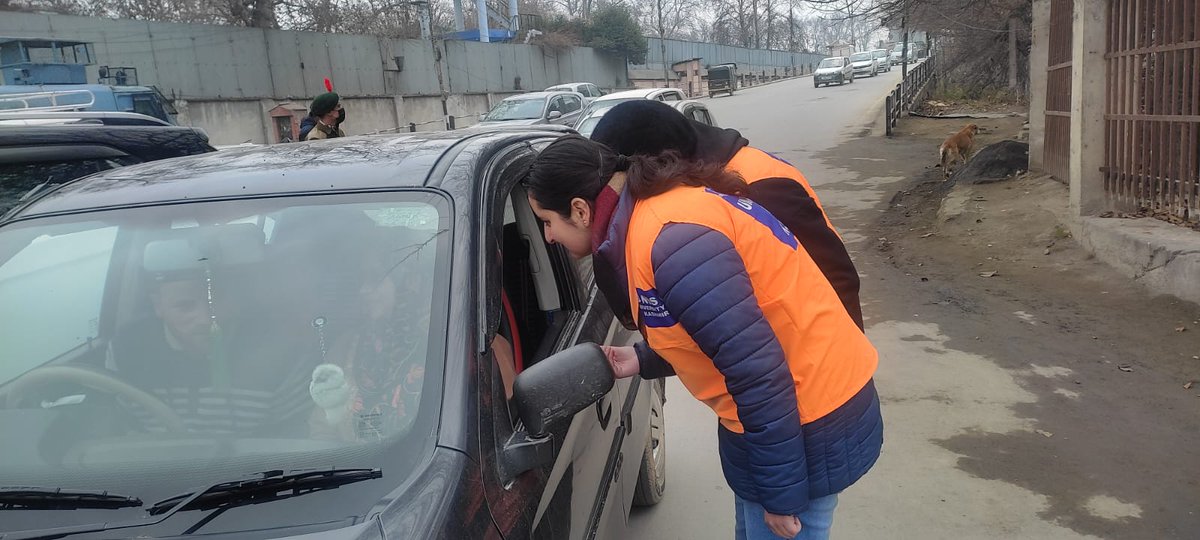 Continuing the Traffic Awareness programme in collaboration with Traffic police Srinagar. NSS volunteers today conducted the drive in the Lal chowk area of Srinagar at three different locations. 
<a href="/NssrdD/">NSS Regional Directorate Delhi</a> <a href="/NssrdD/">NSS Regional Directorate Delhi</a> <a href="/SSPTFCSGR/">Traffic City Srinagar.</a> <a href="/igtraffic_jk/">Traffic Police J&K</a> <a href="/muzaffar_a_shah/">Muzaffar Ahmad Shah</a> <a href="/Tariq_wani786/">Tariq Wani</a> <a href="/diprjk/">Information & PR, J&K</a>