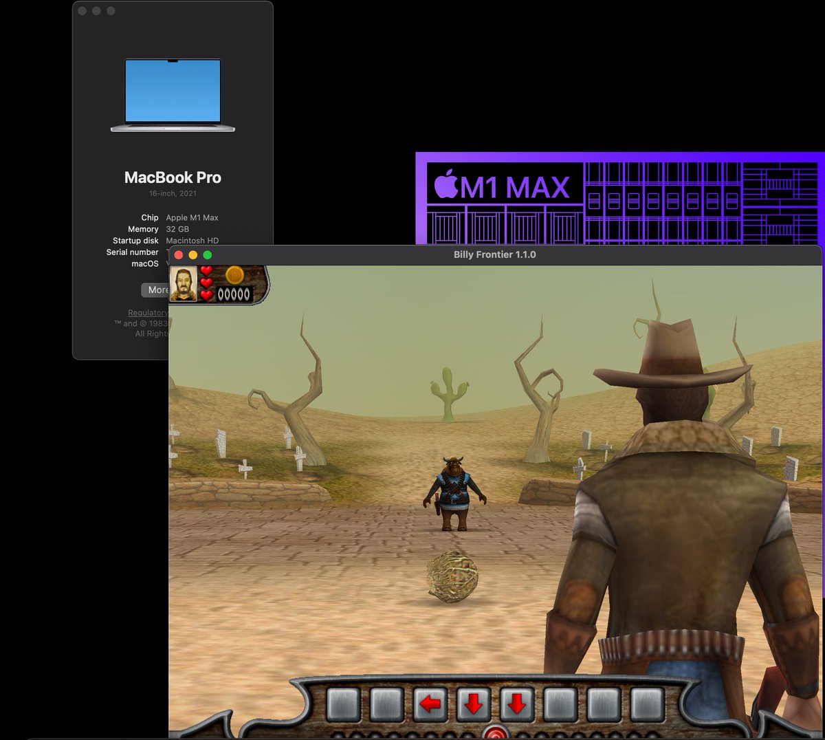 MacSourcePorts's tweet photo. Mac Source Ports lets you play Billy Frontier by @pangeasoftware on your Mac (thanks to Iliyas Jorio)
https://t.co/GCumP5rDol
#macOS #billyfrontier #gaming #apple #m1 #applesilicon #retrogaming #macgaming https://t.co/vNXowDWsHT