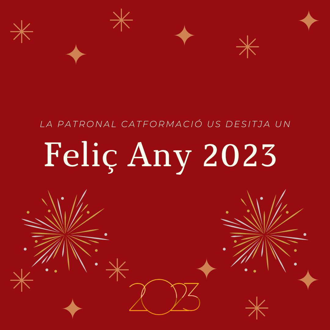 CatFormacio's tweet photo. Des de la Patronal de @CatFormacio us desitgem una molt bona entrada d'any 2023!

#anynou #anynou2023 #bonany #bonanynou #bonanynou2023 #catformació #familia #formació #qdcursos https://t.co/4QTAOcXxa6