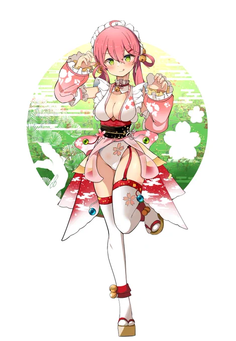 和メイドにぇ#さくらみこ正月衣装予想 #miko_Art 
