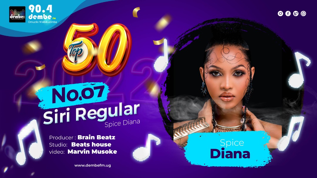 djjacobomutuze's tweet photo. Top50 CourtDown #Number07 #Regular by @SpiceDianaUg Np 90.4 @DembeFm 

Producer :- @beats_brain
Studio :- @beatshouse
Video :- @marvinmusoke https://t.co/GBIfz9R9EX