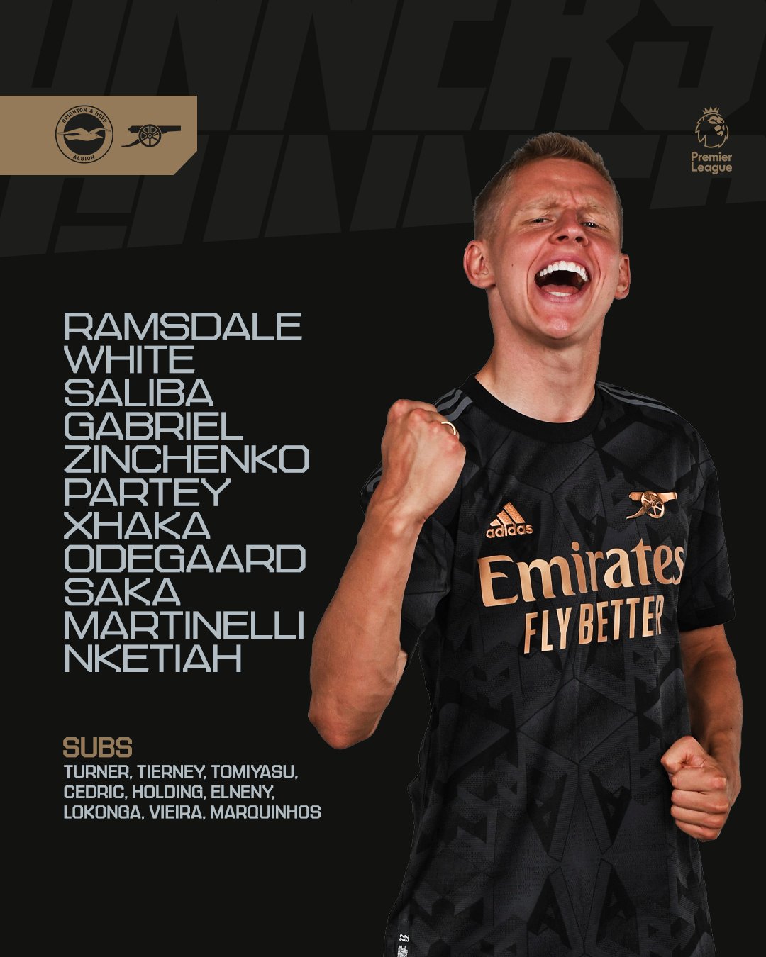 Arsenal on Twitter "⚡️ 𝗧𝗘𝗔𝗠𝙉𝙀𝙒𝙎 ⚡️ 🤩 Zinchenko returns 💪 Xhaka in