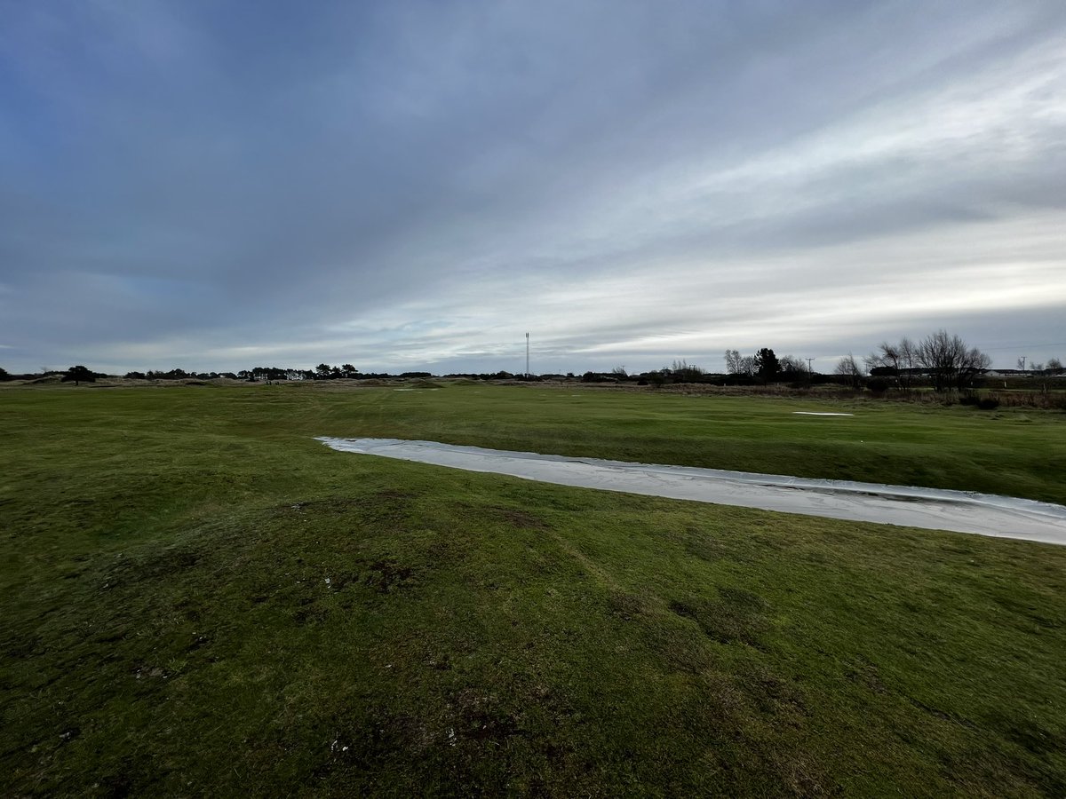Wintery conditions at <a href="/panmuregolf/">Panmure Golf Club</a> today, some residual water from the heavy rainfall yesterday that froze over.